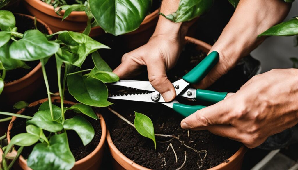 Pruning and Repotting Pothos and devil's ivy