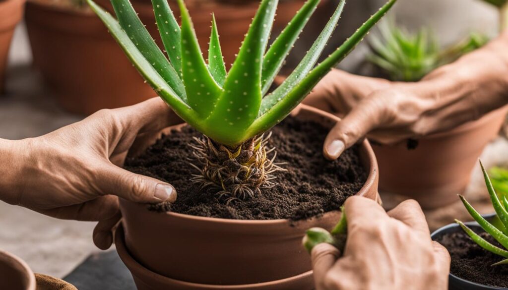 how to repot aloe vera image