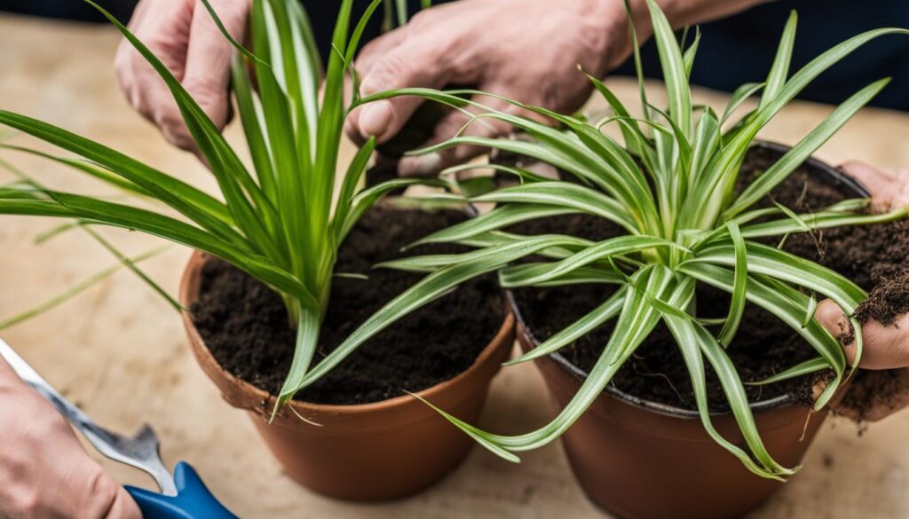 spider plant repotting